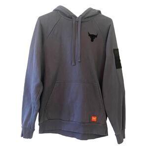 Under Armour Project Rock Navy Blue Lightweight Hoodie Sweatshirt Men size Small